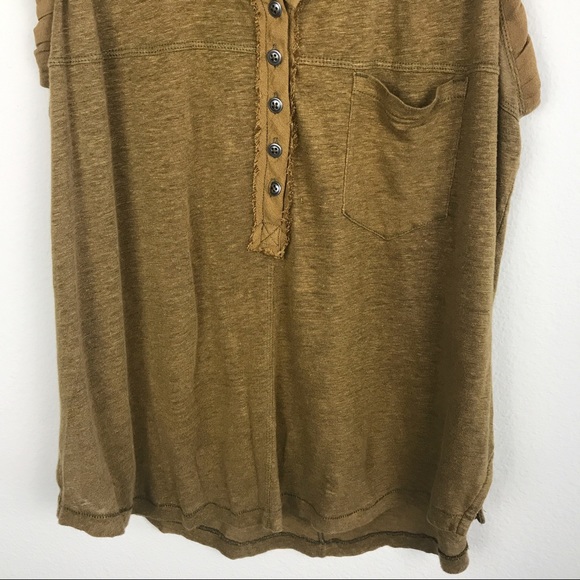 Free People Mustard Travelers Tank Henley Medium - Picture 6 of 8